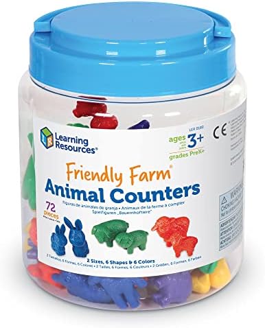 Ресурси За учење Пријателски Шалтери За Животни На Фарма - 72 Парчиња, Играчки За Учење На Возраст Од 3+ Мали Деца, Материјали За