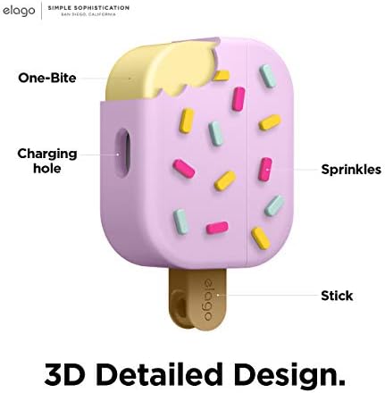 Елаго Сладолед Airpods Pro Случај Со Приврзок За Клучеви Дизајниран За Apple AirPods Pro Случај