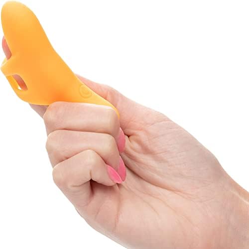 Calexotics Neon® го вибнува задоволството -силиконски патувања со големина на полнач на прсти -сексуални играчки за секс -портокалова