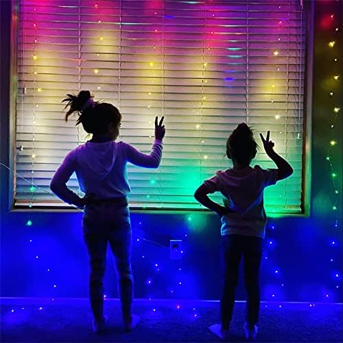 Honche 300 LED завеса светлина fariy светло виножито боја 8 режими за осветлување за соба спална соба свадба прозорец wallид за Ноќта на вештерките Божиќ