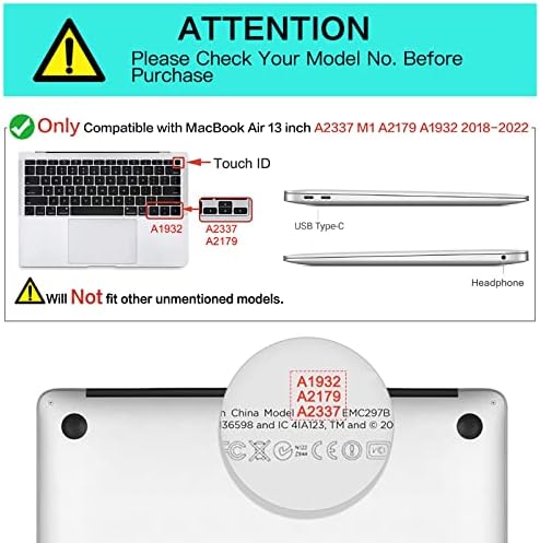 Mosiso компатибилен со MacBook Air 13 Inch Case 2022 2021 2020 2019 2018 Објавување A2337 M1 A2179 A1932 Retina Display, пластична акварела