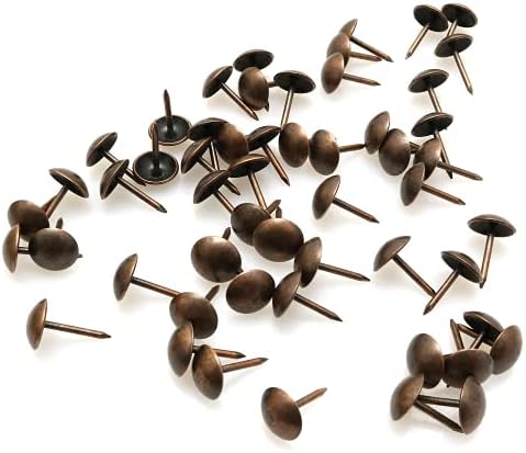 LongDex тапацир тапа 120 парчиња 7/16inch тркалезна бронзена декоративни нокти игли за софа, стол, кревет и друг мебел 11 x 16мм