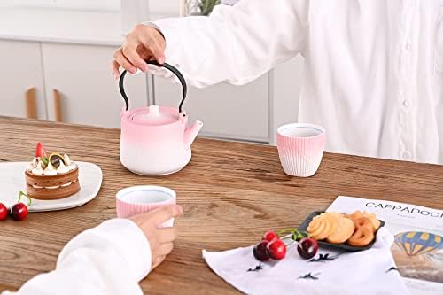 Amoysanli чајник и две класични прибор за јадење јапонски чај сет чај сервис сет керамички тенџере со инфузери од не'рѓосувачки