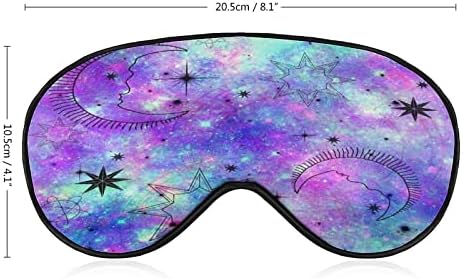 Астролошка галаксиска принт за спиење за слепите маски за очила за очила за очи со прилагодлива лента за жени мажи ноќ