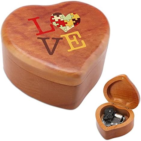 Свесност за аутизам ветер гроздобер дрвена музичка кутија свадба в Valentубени Божиќни роденденски часовници музички подарок