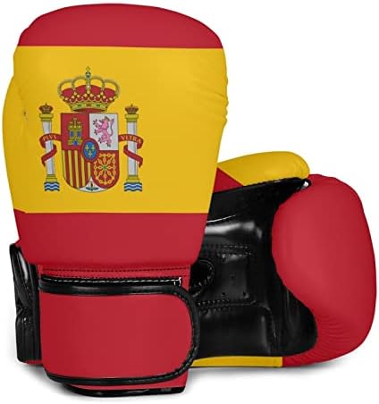 Шпанија знаме ПУ кожа боксерски кикбокс на ракавици за пробивање, за мажи и жени