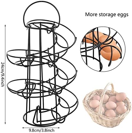 Решетка За Диспензерот за јајца, Решетка За Диспензерот За Складирање Модерен Спирален Дизајн Скелтер За Јајца, Двојна Стабилна
