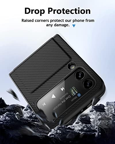 Viaotaily За Samsung Galaxy Z Flip 4 Случај со Kickstand &засилувач; полуавтоматска Шарка &засилувач; Заштитник На Објективот, Магнетно Заштитно