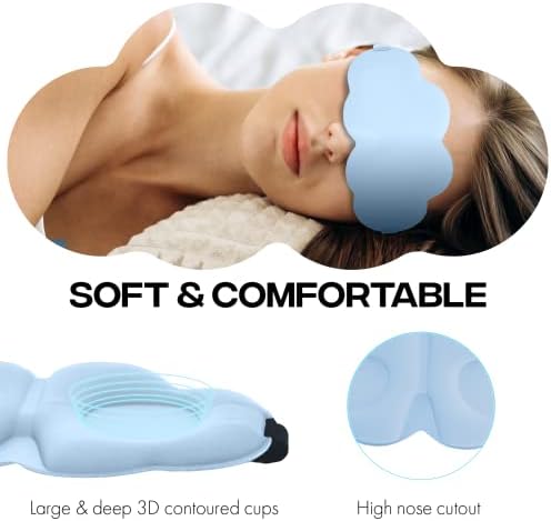 MakeBygnl Маска за спиење, мека 3Д контурирана свиленкаста маска за очи за спиење и странични спиење, покритие за очи со прилагодлива лента Погоден