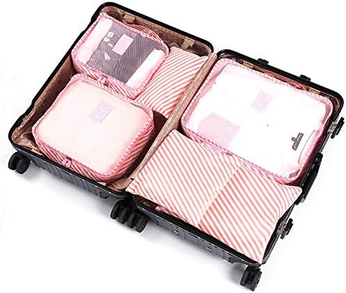 Сплит Торба за чување долна облека Комплет од 6 парчиња Водоотпорна Облека Торби За Складирање Коцки Организатори На Патувања Торбички