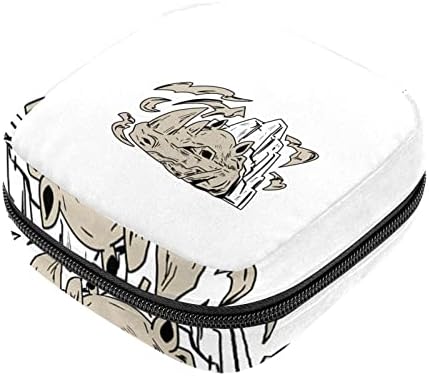 Зебра Печати санитарна торба за складирање на салфетка за салфетка, преносен период торбички торбички за период менструална чаша торба со патент