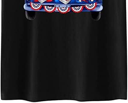 Ensiveенски обични маици со кратки ракави, екипаж на 4-ти јули, симпатични графички маички патриотски starsвезди кои печатат блуза од