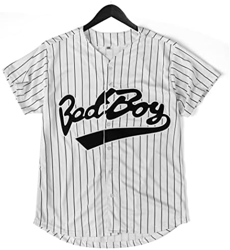Облека за 90 -тите години за жени и мажи, кошула со дрес на Badboy Baseball за тематска забава, Hiphop облека за забава