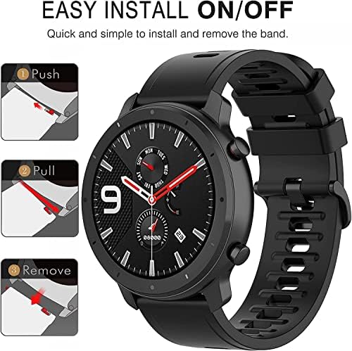 Компатибилен со лентите Tinwoo T20W, часовници за часовници мека гумена лента Брзо вклопување на зглобот за додатоци за опсег на Bandwatch