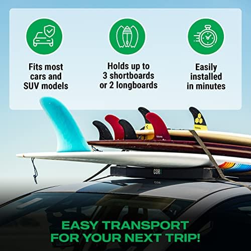 Универзална SUP Surf Rack за автомобили | Мека решетка за лопатка за сурфање кајак и табли со токи отпорни на гребење