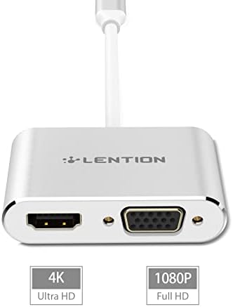 Lenter usb c to hdmi & vga адаптер, HDMI до USB C адаптер, за двоен монитор компатибилен 2021- MacBook Pro 13/15/16, нов Mac Air/iPad Pro,