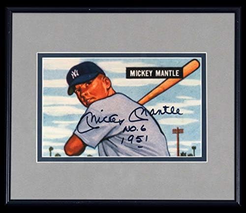 Прекрасна Мики Мантл „Бр. 6 1951“ потпишана испишана дебитантска фотографија на Bowman JSA - картички за дебитант со бејзбол плоча