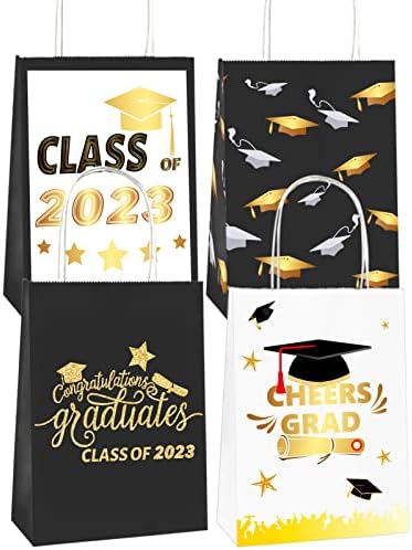 Хауаф Дипломирање Партија Подарок Кеси Со Рачки, 2023 Дипломирање Торба За Колеџ Високи Помлади Дипломирани Студенти 4 Дизајни