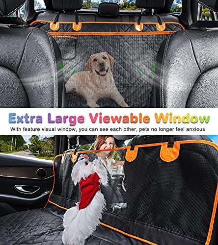 НАДМОЌНО Куче Седиште Покрива Со Монтажни Решетката Визуелен Прозорец Водоотпорен Куче Автомобил Седиште Покритие Нонслип Миленичиња Клупа
