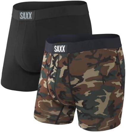 Долна облека за мажи Saxx-вибери супер меки боксери со вградена поддршка за торбички-пакет од 2, долна облека за мажи
