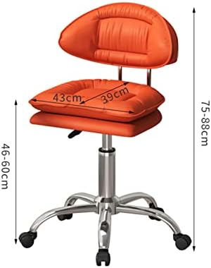 Jhkzudg тркалање вртливата столица со висок грб и тркала, прилагодливо за тркалање на хидраулични седло, столче за столици за