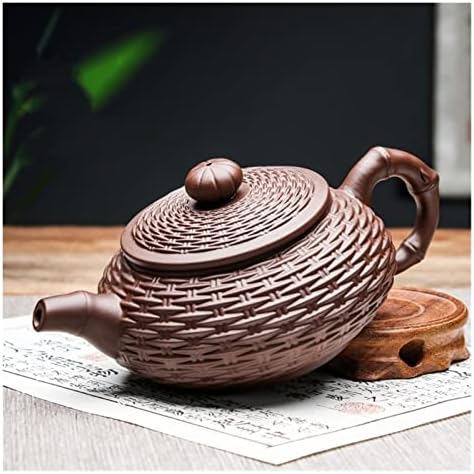 Виолетова чајник со песок рачно изработен бамбус xishi чајник филтер Голем чајник керамички чај сет единечен сет за чајници за домаќинство
