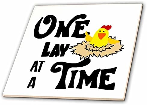3дроза Смешно Симпатично Едно По Едно Лежеше пилешко Снесувајќи Јајце Игра На Зборови Цртан Филм-Плочки
