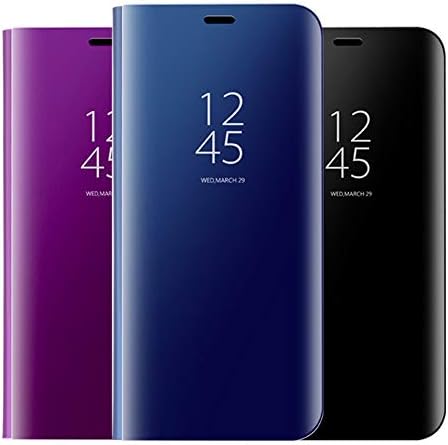 Samsung Galaxy A32 4G Телефон Случај, Луксузни Огледало Дизајн Јасен Преглед Паметни Прозорец Стојат Екран Случај Целосна Заштитна PU Кожа