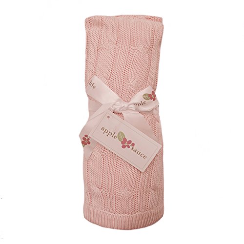 Кабел за јаболка плетено бебе ќебе, розова