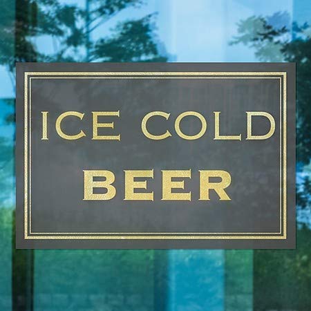 CGSignLab | Мраз Ладно Пиво-Класичен Златен Прозорец Прицврстување | 18x12