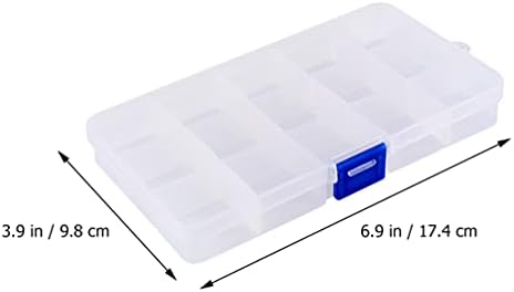 Кутија За Организатор На Обетки од кабилок 6 парчиња Проѕирна Кутија За Складирање Пластична Кутија 15 Решетки За Разубавување И Контејнери