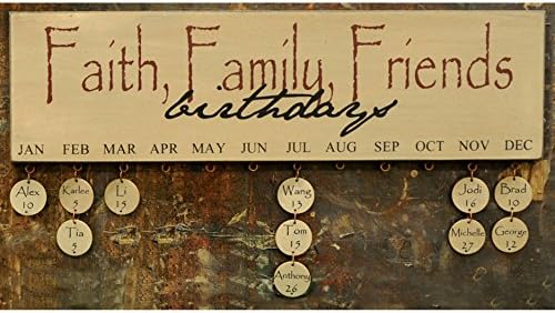 Колекција На Огниште Вера Семејство Пријатели Роденденски Календар-Бургундија