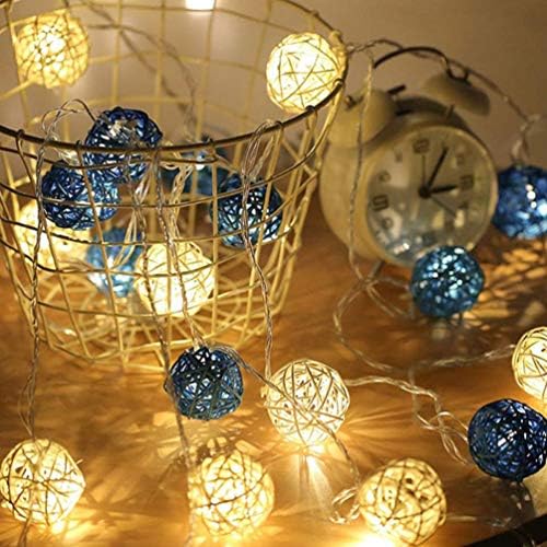 Vosarea Божиќен декор Ратан топки 15 парчиња ратан топки за чинии декоративни топки центар за столбови плетени приврзоци за тавани