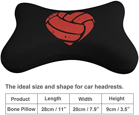 Одбојка на срцев автомобил вратот Перница 2 парчиња удобна автоматска перница за глава за глава за дишење на меморија од пена за