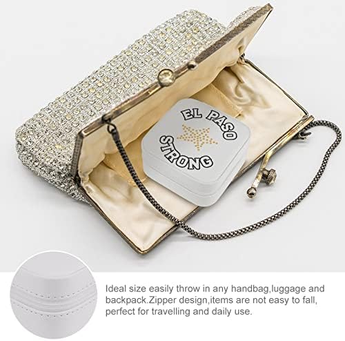 Ел Пасо силна кутија за накит Организатор за складирање на кутии за складирање Подарок за жени Девојки обетки ѓердан прстени патуваат