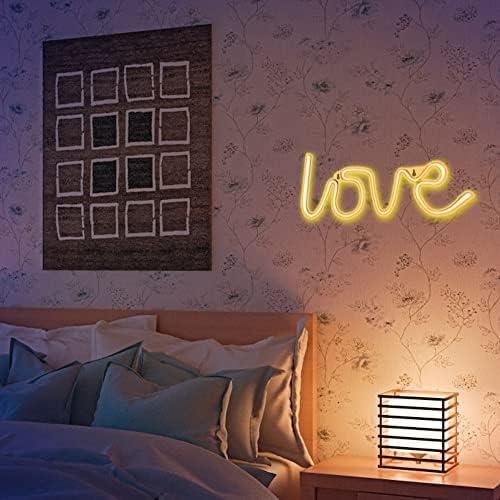 CREPRO Љубов Неонски Знак, USB Полнење или Батерија Неонски Знаци За Спална Соба Ѕид Декор Неонски Ѕид Знаци За Девојки Љубов LED