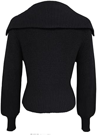 Inинлилски плетени џемпери со долги ракави патент против вратот лабави џемпери пуловер случајна пролетна работа блузи кошула кошула