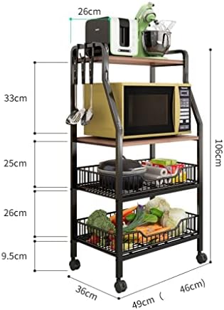 Мултифункционална количка за кујнски подот Мулти-слојно микробранова печка решетката и корпа за зеленчук