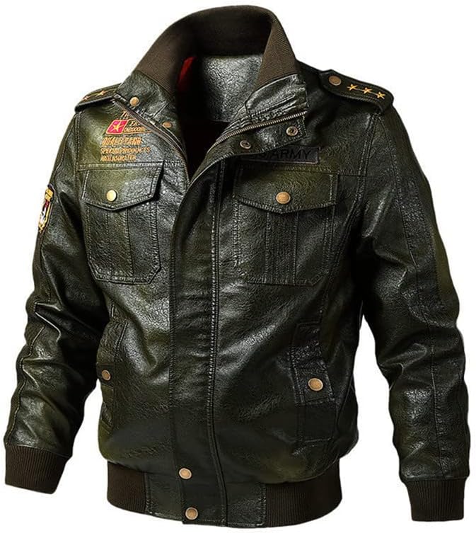 Зимска кожна јакна мажи моторцикл Пу јакна плус големина бомбардер обична кожа јакна машка облека