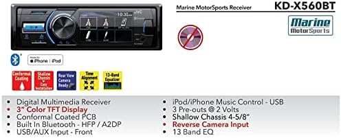 JVC In-Dash Motorsports Дигитални Медиуми Am/FM Радио Bluetooth Приемник Пакет Комбинација Со Стерео Инсталација Комплет, Управувачот