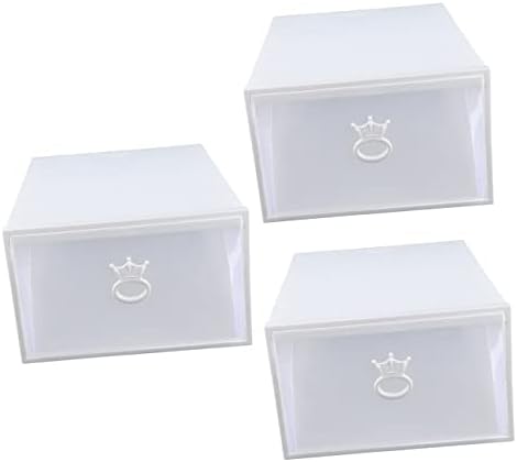 Cabilock 3PCS кутија пластична кутија за складирање чевли чист сад со фиоки за складирање на капаци организатор на фиоки организатор со капаци
