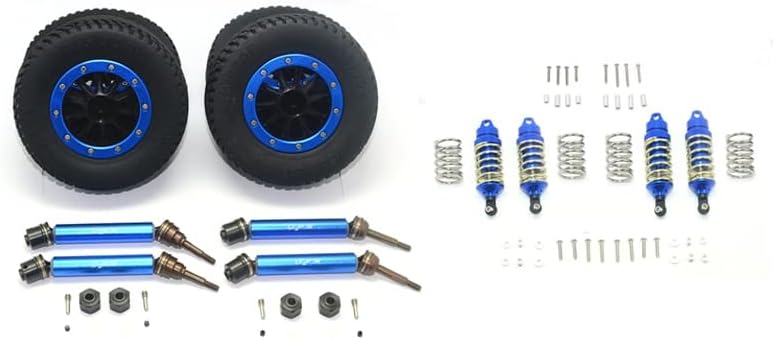 Абсорбер на алуминиумски шок F&R +F&R CVD вратило +гумени гуми и пластична раб за Traxs Rustler 4x4 VXL 67076-4 -
