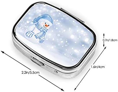 Божиќ среќен снежен човек преносен мини патување дневно пилула - потсетник за квадратни пилули, витамин кутија
