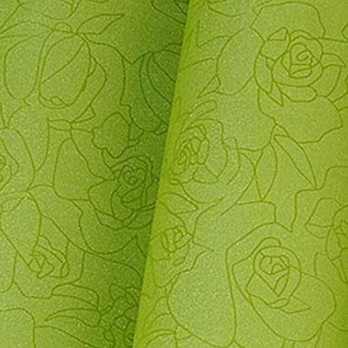 Yifely врежана зелена роза самолеплива фиока за фиоки за фиоки за влага PVC MAT 60X300CM