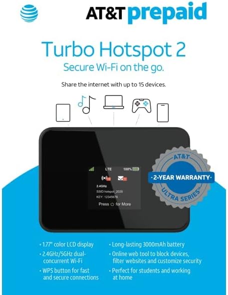 AT & T Turbo Hotspot 2, 256 MB, црна - припејд жариште