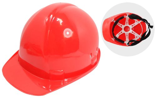 Hawk OSHA одобрена ABS ABS Големина на Црвена безбедносна капа со вградена прилагодлива лагер - hd1.rd
