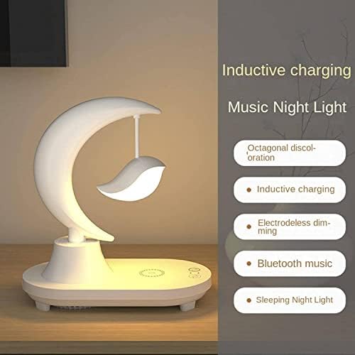 Bovrou 3 во 1 со Bluetooth аудио и безжична функција за полнење на LED кревет романтична шарена атмосфера ноќна светлина