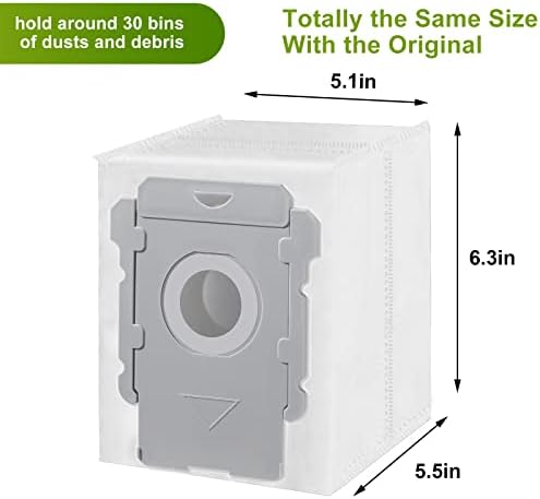 12 пакувања вакуумски кеси за iRobot Roomba торби i7 i7+ i3 i3+ i4 i4+ i6 i6+ i8 i8+ J7 J7+ S9 S9+ Plus, чиста база автоматски