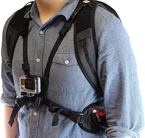 Ранец на ранец и сина складирање на камерата Navitech со интегрирана лента за градите - компатибилен со акционата камера Thieye V5S