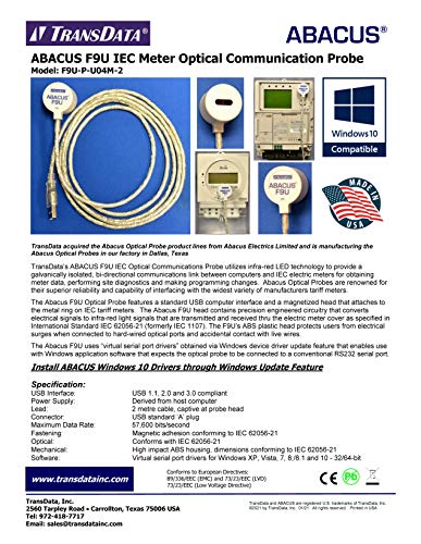 Абакус IEC Метар Оптички Комуникација Сонда F9U-P-U04M - 2 Прозорци 10 &засилувач; 11